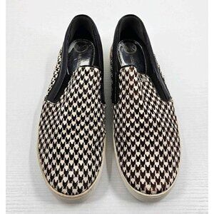 Michael Kors Keaton Black White Print Smooth Feel Sneaker Shoe Sz 6.5